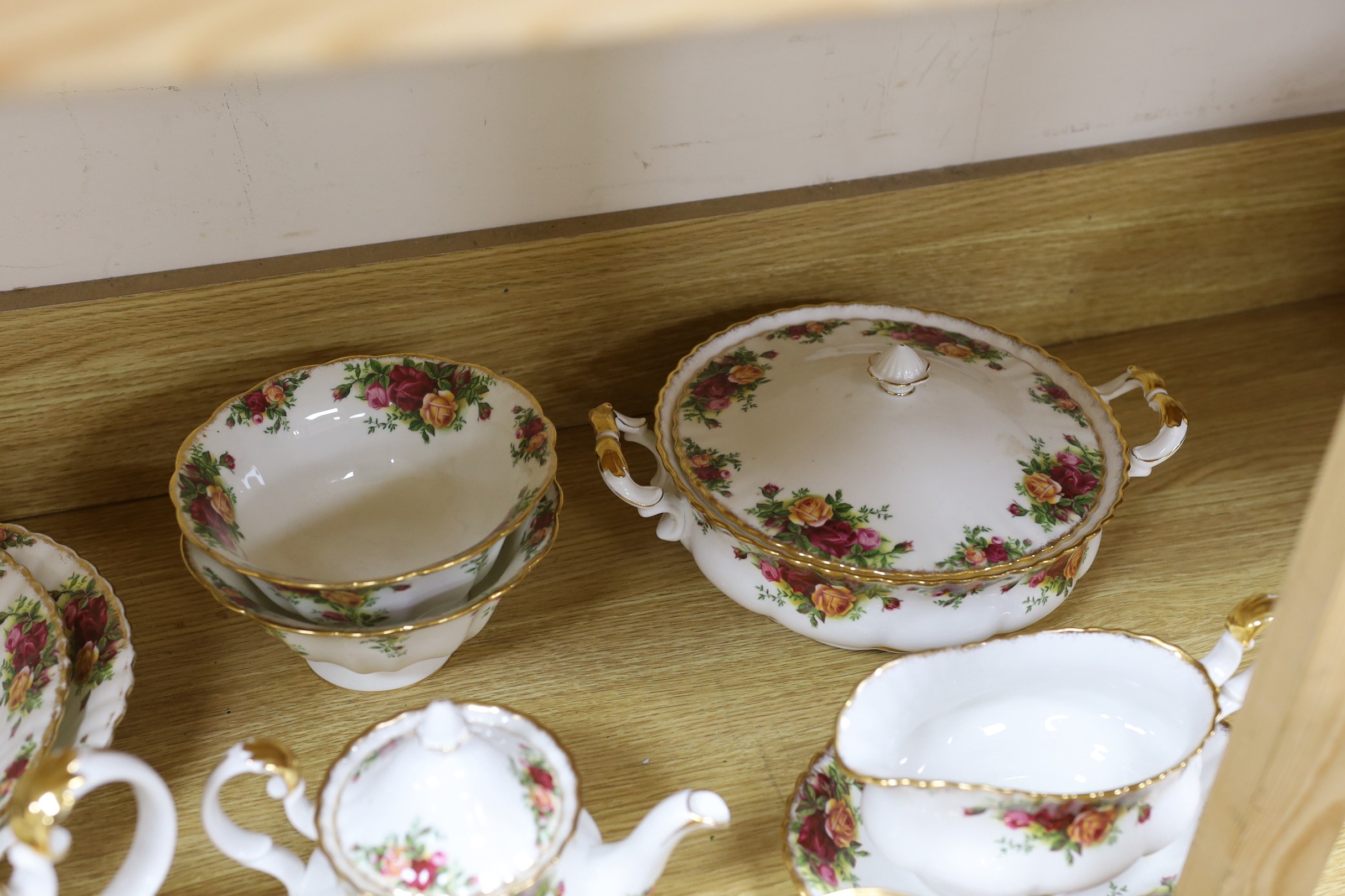 An extensive Royal Albert Old Country Roses part dinner and tea service